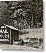 Mail Pouch Tobacco Barn In Black And White Metal Print
