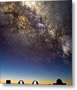 Mauna Kea Telescopes And Milky Way Metal Print