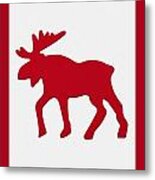 Moose Emblem On Canadian Flag Metal Print