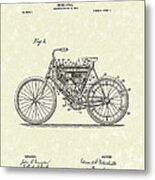 Motorcycle 1901 Patent Art Metal Print