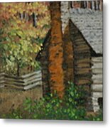 Mountain Cabin Metal Print