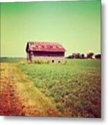 #nature #field #barn #country #old Metal Print