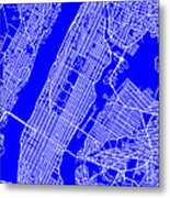New York City Map Streets Art Print Metal Print