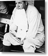 New York Yankees. Outfielder Babe Ruth Metal Print