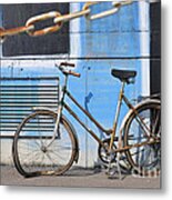Old And Broken Bicycle Left Alone Metal Print