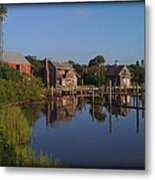 Old Marina Sunrise Reflection Metal Print