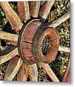 Old Wagon Wheel Metal Print