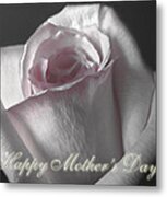 Pale Pink Rose Greeting Card  Mother's Day Metal Print