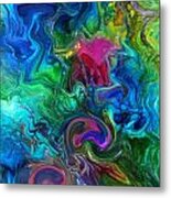 Peacock Feather Abstract Metal Print