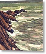 Pescadero Rocks Metal Print