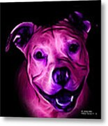 Pitbull Terrier - F - S - Bb - Magenta Metal Print