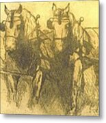 Plow Horses Metal Print