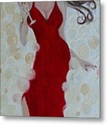 Red Champagne Metal Print