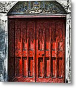 Red Door Metal Print