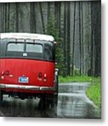 Red In The Rain Metal Print