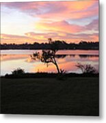 Red Sky In The Morning Metal Print