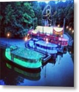 Rhine River Boats Decorated For Metal Print