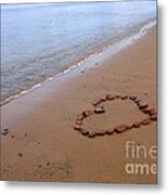 Rock Heart On The Lake Shore Metal Print