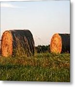 Rolls Of Hay Metal Print