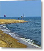 Sandy Point Fisherman Metal Print