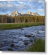 Sawtooth Range And Stanley Lake Creek Metal Print