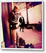 Sax Player By Bryant Park Metal Print