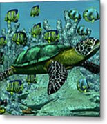 Sea Turtle Metal Print