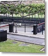 Security Barriers At Houses Of Parliament Metal Print