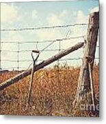 Shovels Leaning Against The Fence Metal Print