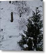 Snow With Small Tree Metal Print