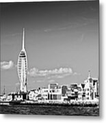 Spinnaker Tower And Round Tower Portsmouth Bw Metal Print