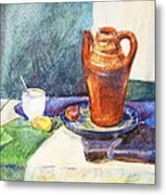 Still Life With Cup And Coffeepot Metal Print
