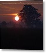 Sunrise Through The Mist Metal Print