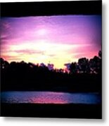 Sunset At The Lake Metal Print