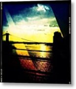 Sunset Colors Over The Brooklyn Bridge Metal Print