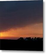 Sunset Over A Farm Metal Print