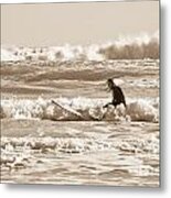 Surfing In The Boiling Water Metal Print