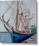 Tall Pirate Ship Metal Print