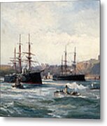 The Channel Fleet Off Scarborough Metal Print