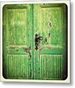 The #green #door In #labin #croatia Metal Print