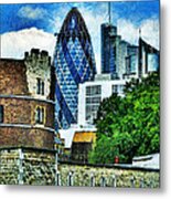 The London Gherkin Metal Print