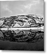 The Mountain Reflection In A Fjord In Norway Metal Print