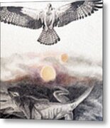 The Osprey And The Lizard Metal Print