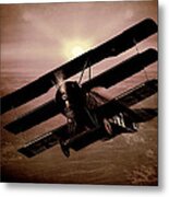 The Red Baron's Fokker At Sunset Metal Print