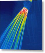 Thermogram Of A Shower Head Metal Print