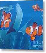 Three Clownfish Metal Print