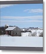 Three Farms In Winter Metal Print