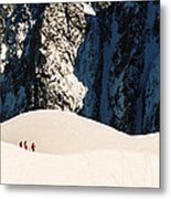 Three Skiers At Chamonix Metal Print