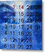 Time Of Month Calendar Dates Over A Woman's Face Metal Print