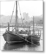 Traditional Dhows In Doha Bay Metal Print